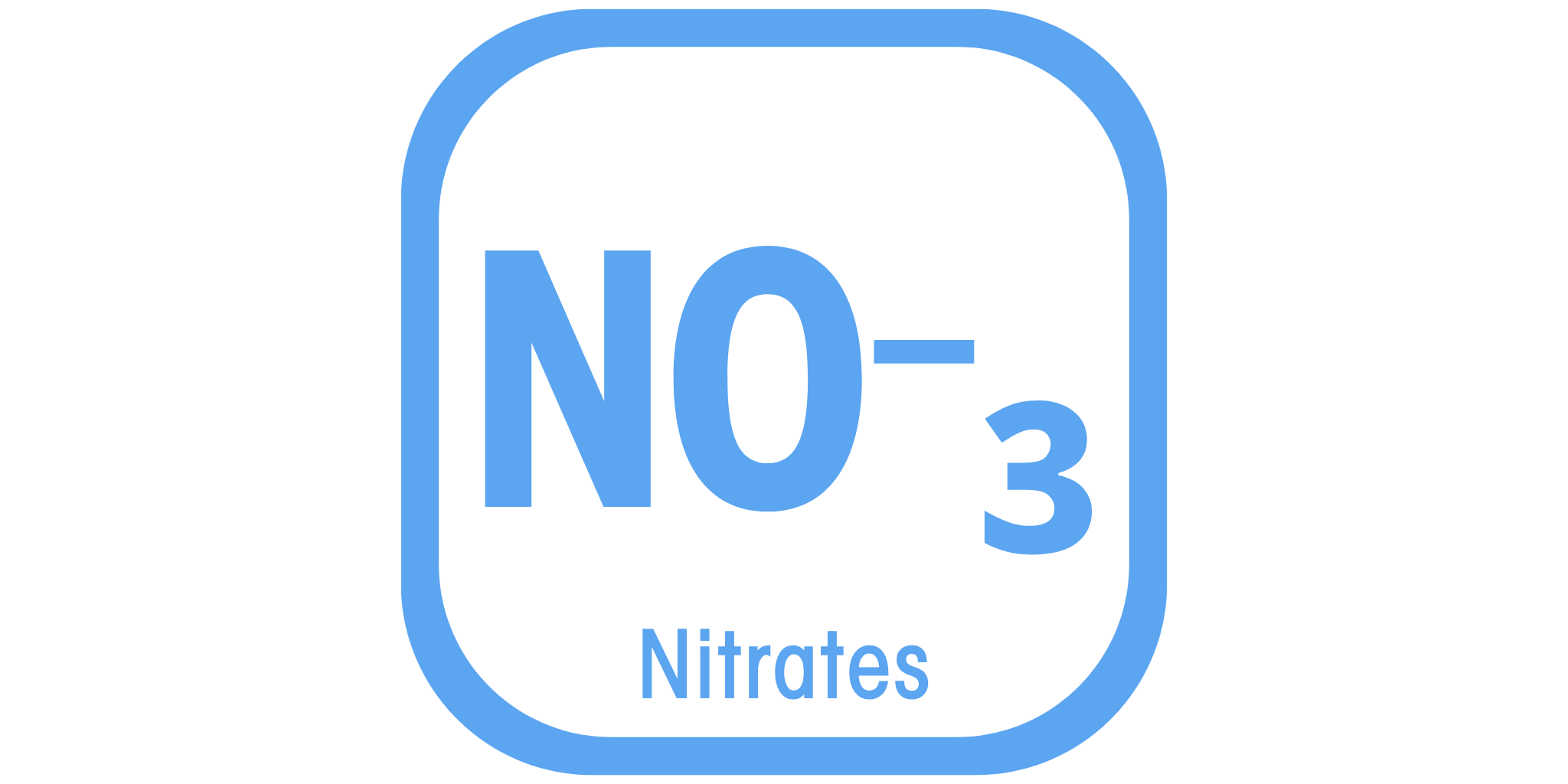 A visual representation of the nitrate ion (NO₃⁻), a common contaminant in groundwater