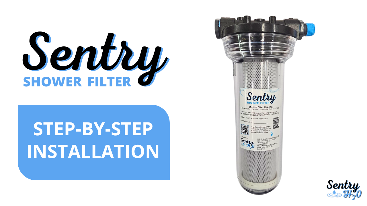 Load video: Step-by-step installation video showing how to install the Sentry Shower Filter System.