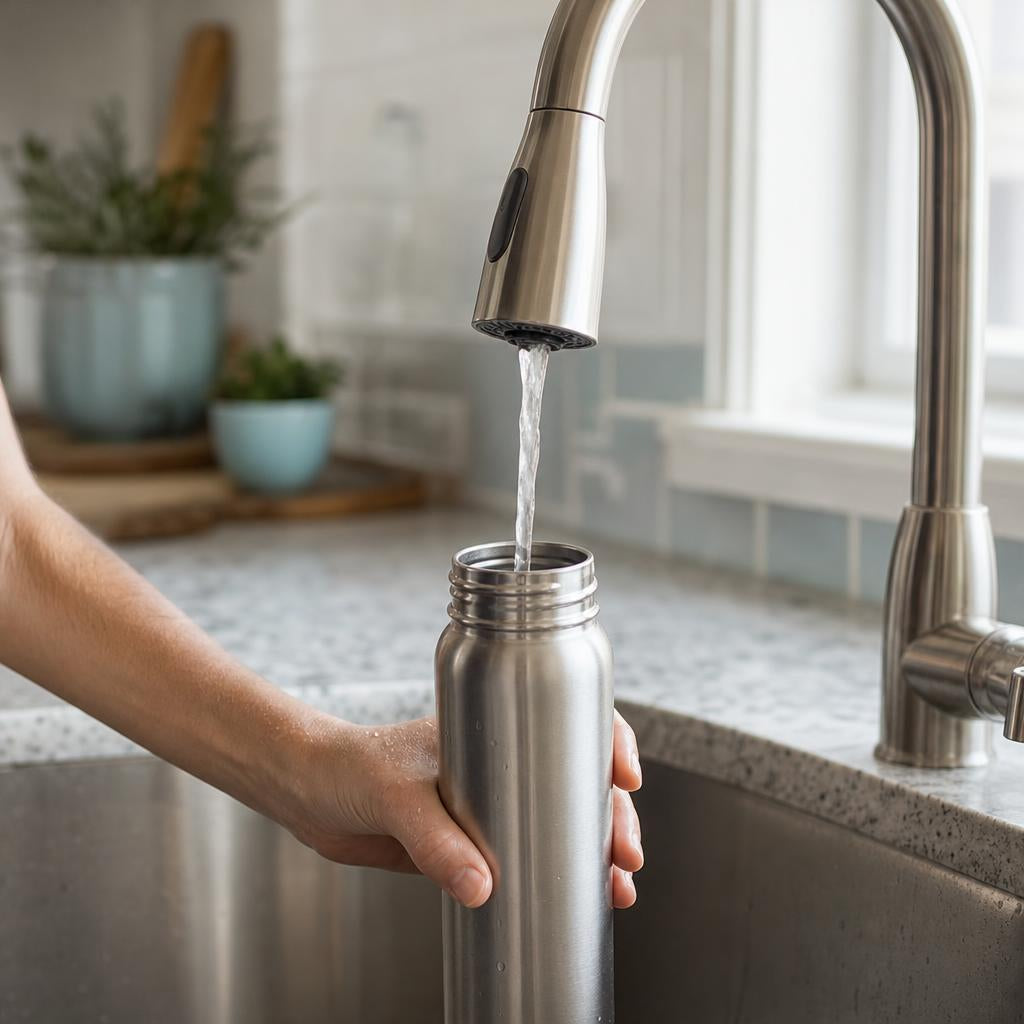 Wellness water by a kitchen sink
